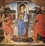 Cosimo Rosselli St.Barbara between SS.John the Baptist and Matthew painting